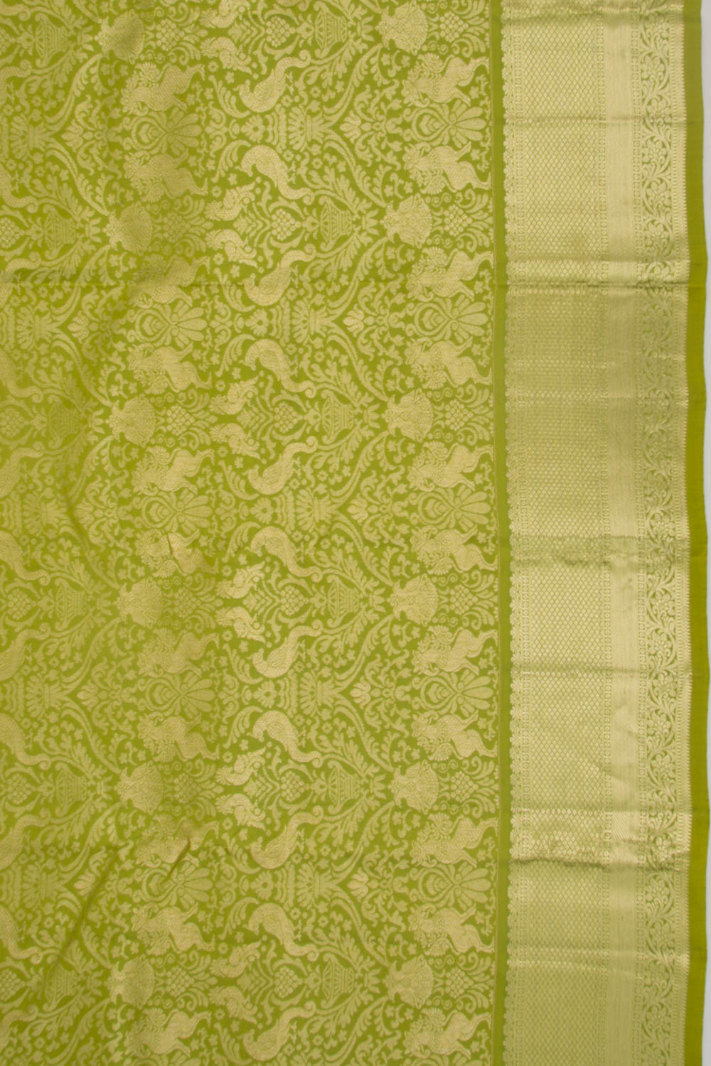 Kanchipuram Silk Brocade Light Green Saree