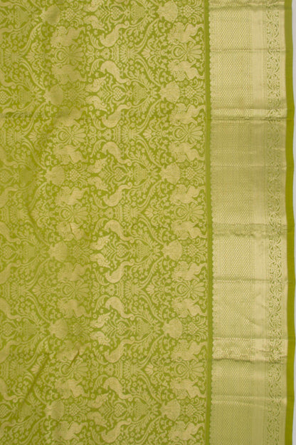 Kanchipuram Silk Brocade Light Green Saree