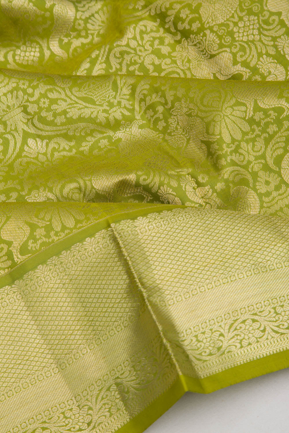 Kanchipuram Silk Brocade Light Green Saree