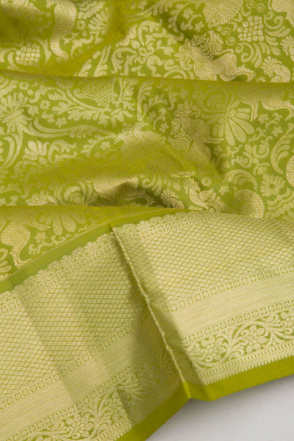 Kanchipuram Silk Brocade Light Green Saree