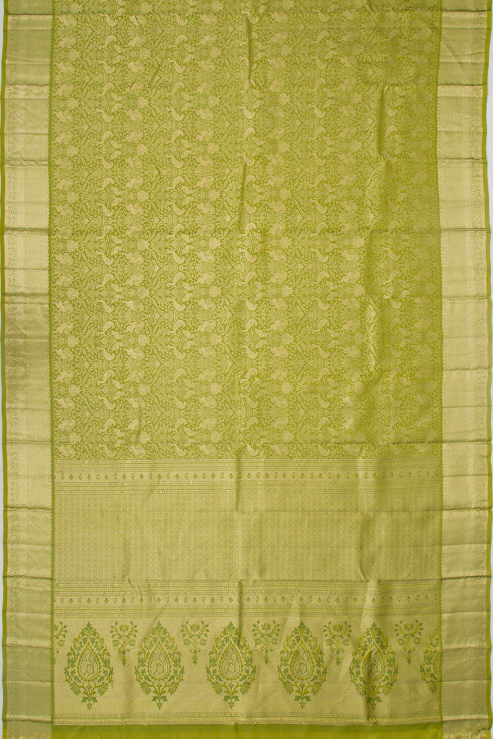 Kanchipuram Silk Brocade Light Green Saree