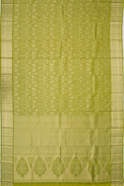 Kanchipuram Silk Brocade Light Green Saree