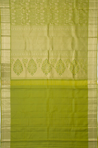 Kanchipuram Silk Brocade Light Green Saree