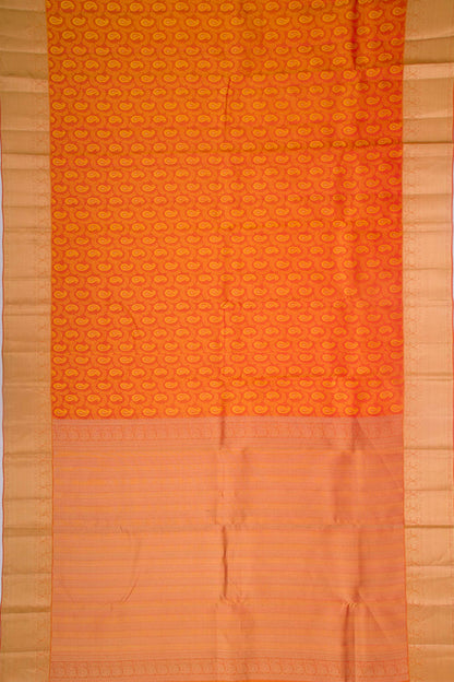 Taranga Kanchi Silk Jacquard Dual Tone Red And Orange Saree