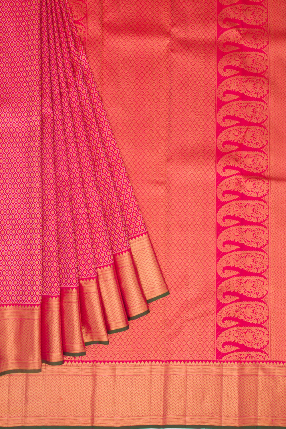 Kanchipuram Silk Brocade Pink Saree