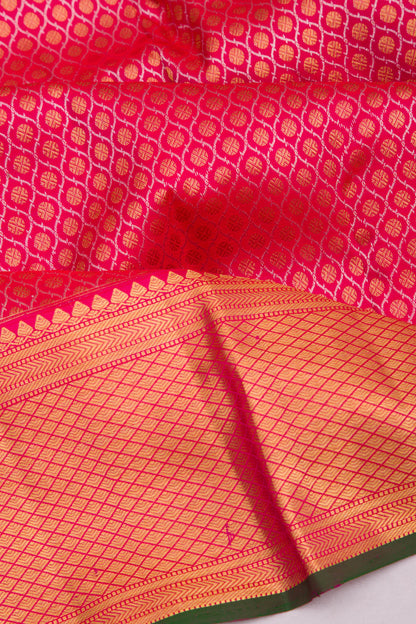 Kanchipuram Silk Brocade Pink Saree