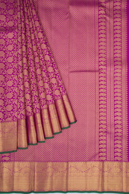 Kanchipuram Silk Jaal Purple Saree