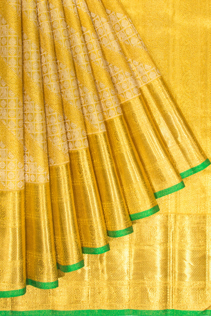 Kanchipuram Silk Tissue Brocade Gold Saree