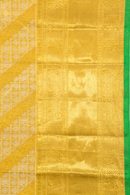 Kanchipuram Silk Tissue Brocade Gold Saree