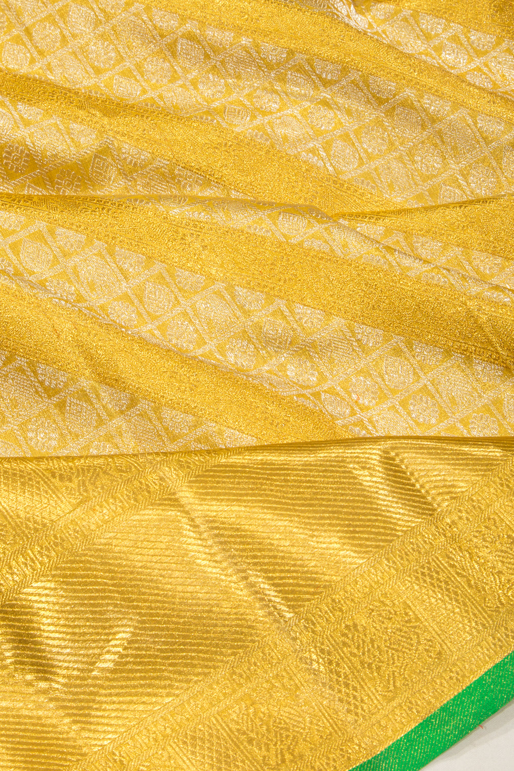 Kanchipuram Silk Tissue Brocade Gold Saree