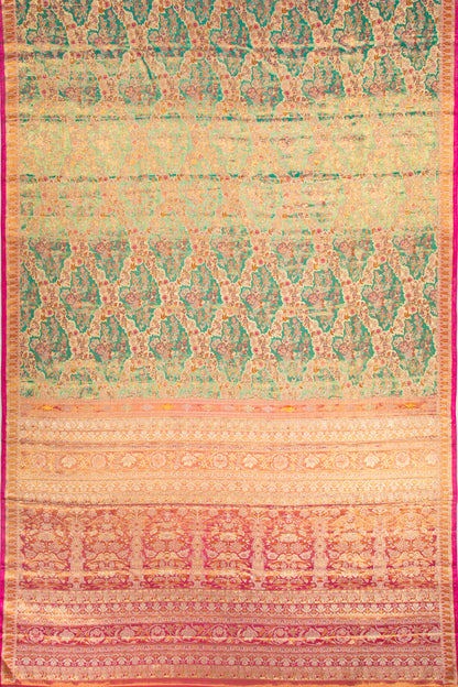 Kanchipuram Silk Tissue Brocade Sea Green Saree
