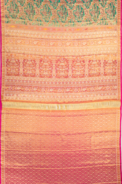 Kanchipuram Silk Tissue Brocade Sea Green Saree-Not Allowed Online