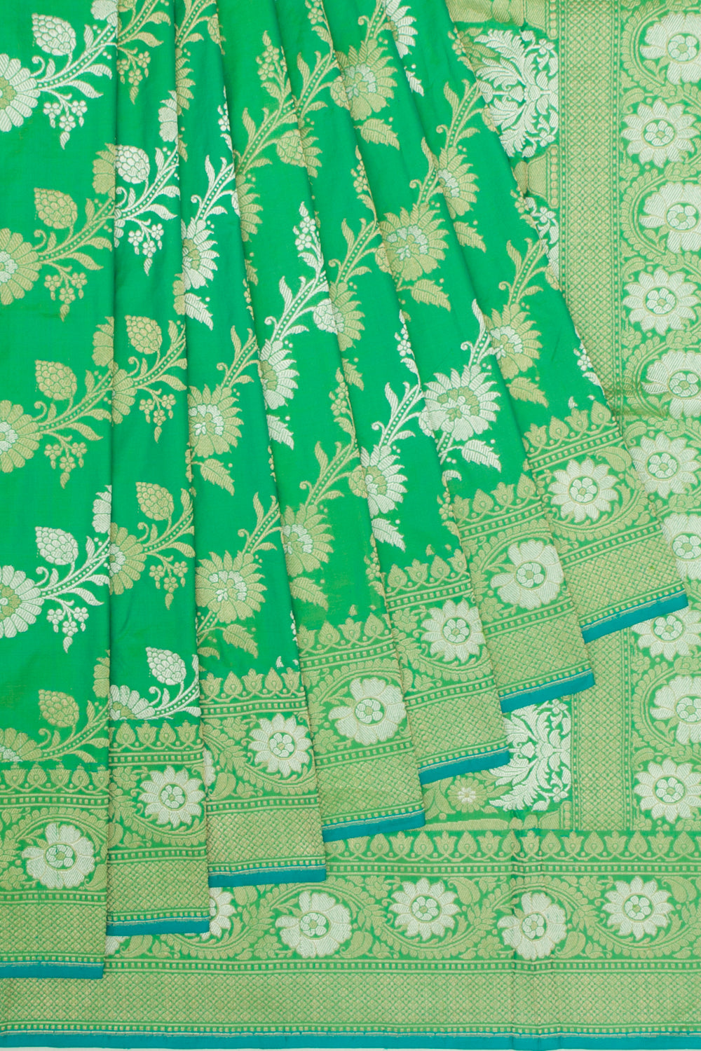 Banarasi Silk Kadwa Jaal Sea Green Saree