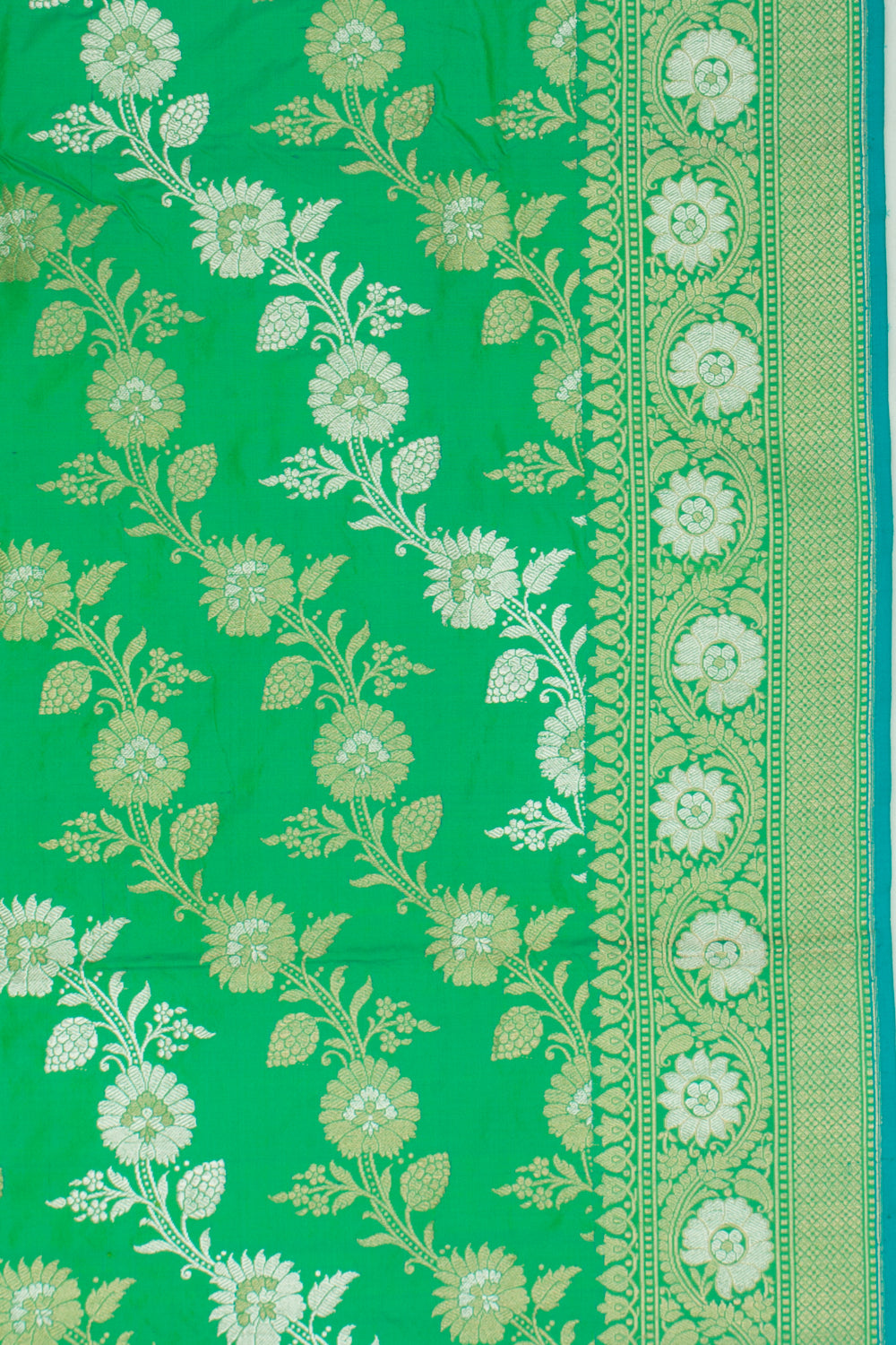Banarasi Silk Kadwa Jaal Sea Green Saree
