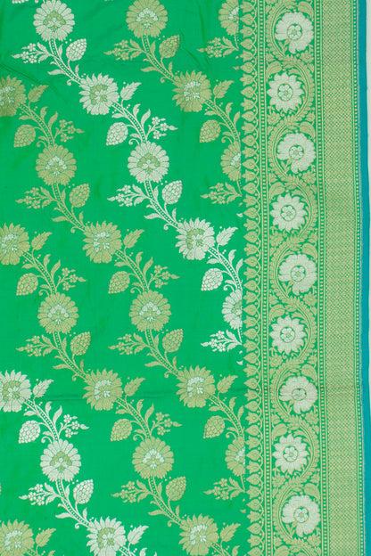 Banarasi Silk Kadwa Jaal Sea Green Saree