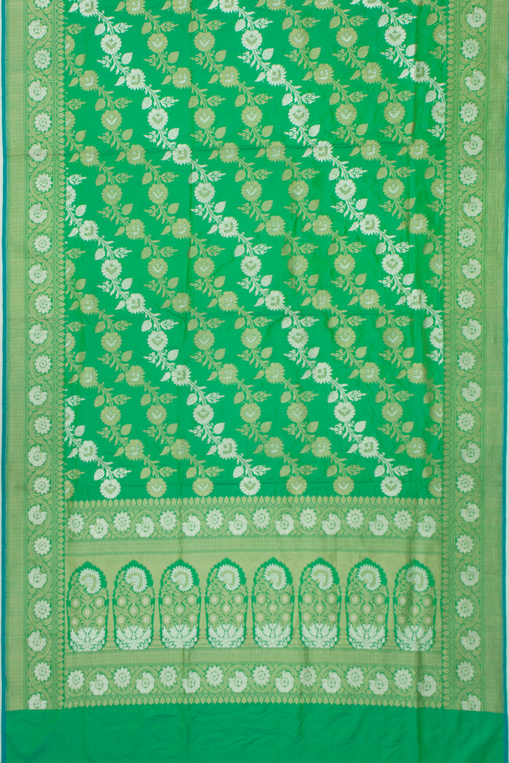 Banarasi Silk Kadwa Jaal Sea Green Saree