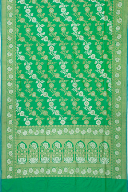 Banarasi Silk Kadwa Jaal Sea Green Saree