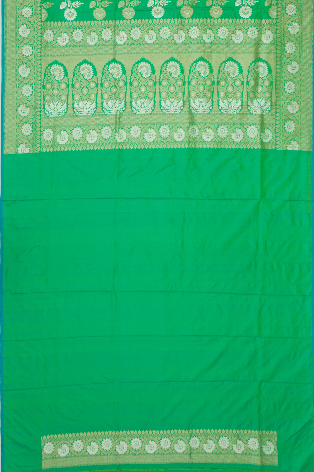 Banarasi Silk Kadwa Jaal Sea Green Saree