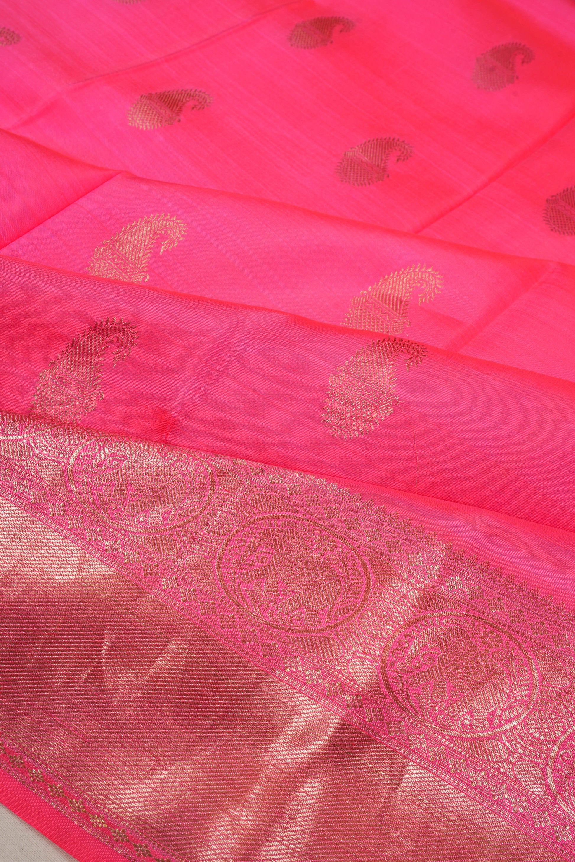 Kanchipuram Silk Butta Pink Saree