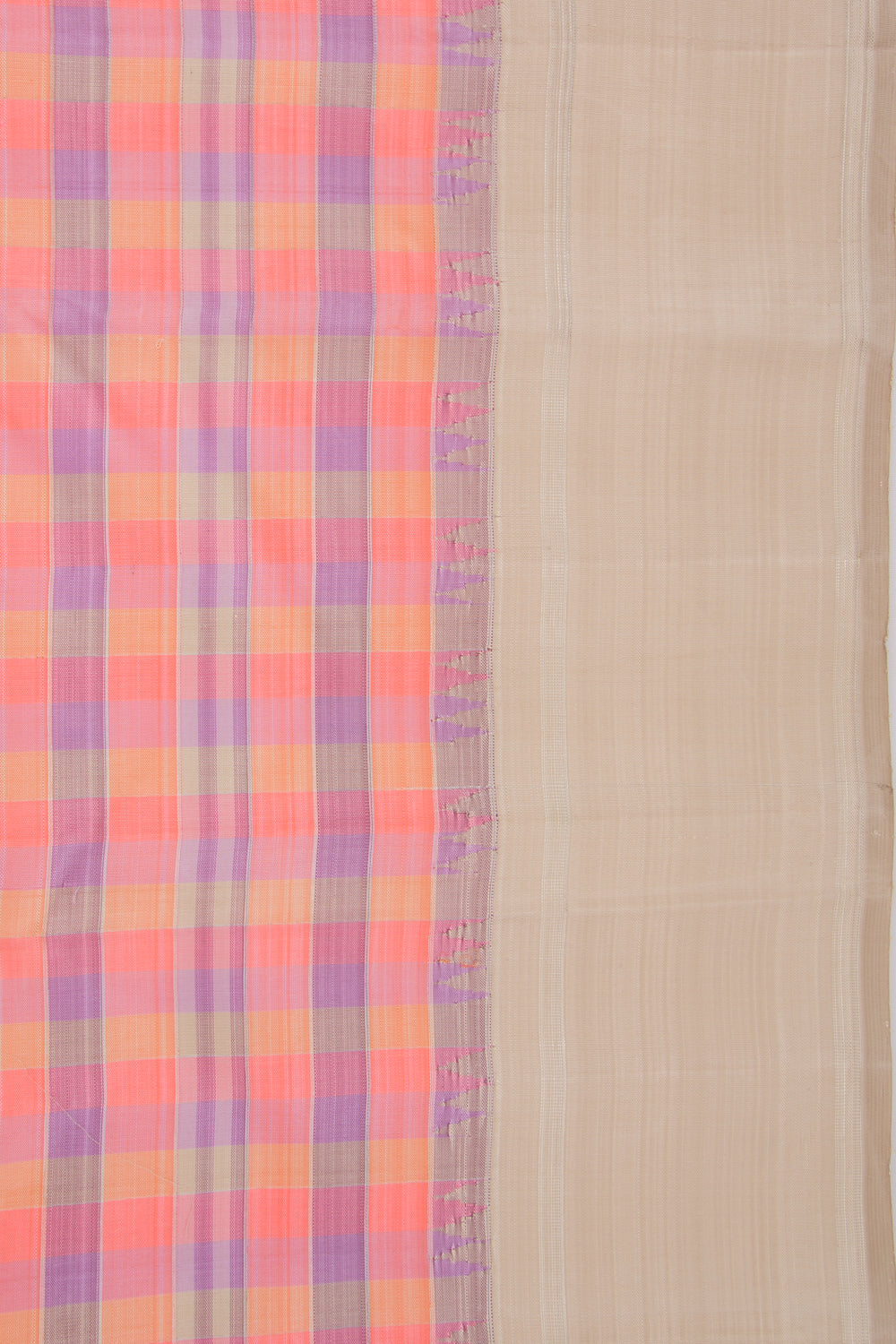 Kanchipuram Silk Checks Multi Colour Saree