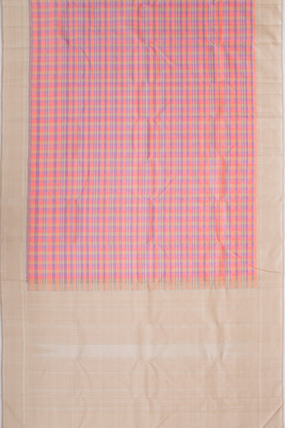 Kanchipuram Silk Checks Multi Colour Saree