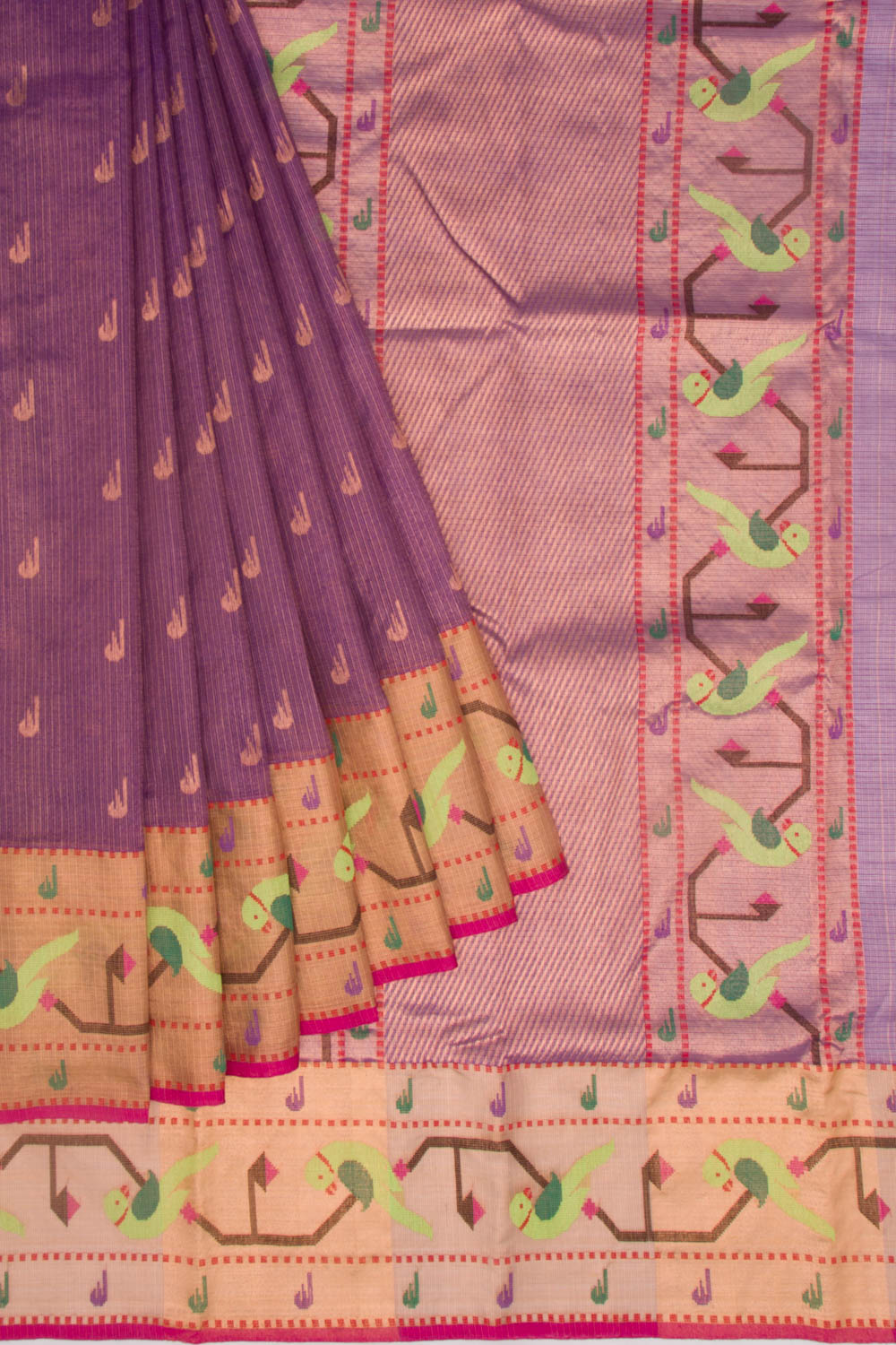 Kota Silk Tissue Butta Purple Saree
