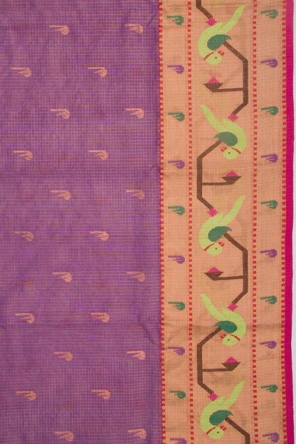 Kota Silk Tissue Butta Purple Saree
