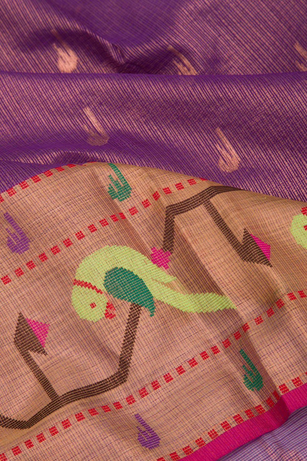 Kota Silk Tissue Butta Purple Saree
