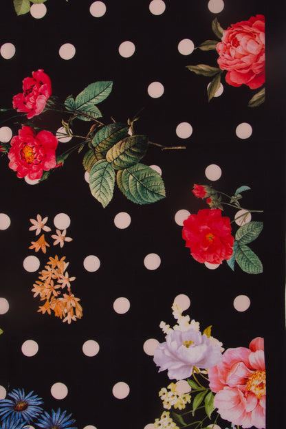 Georgette Floral Printed Black Saree