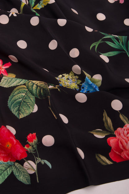 Georgette Floral Printed Black Saree