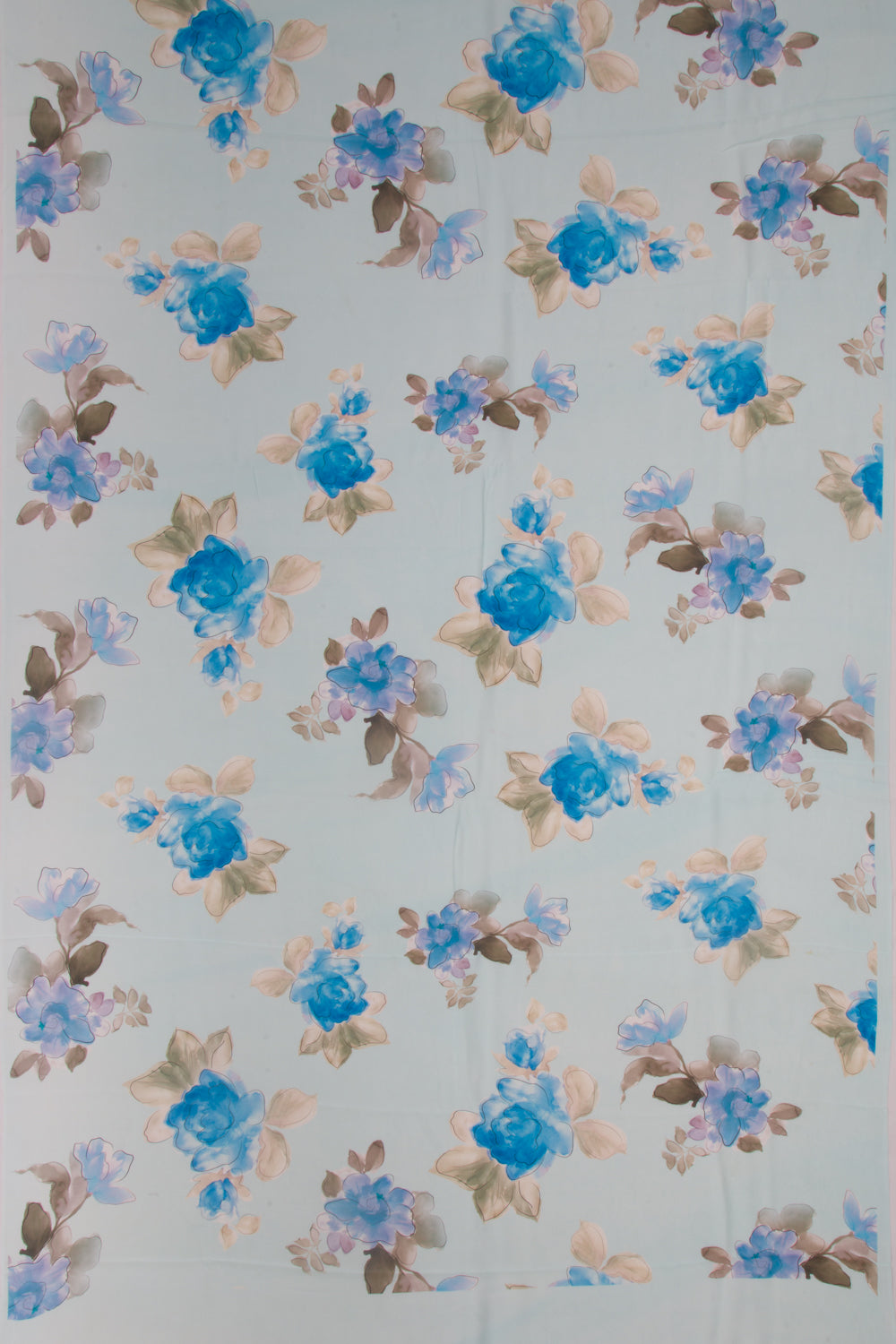 Georgette Floral Printed Pastel Blue Saree