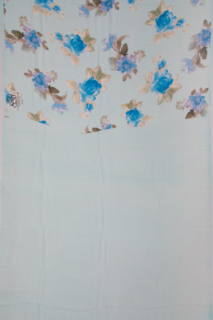 Georgette Floral Printed Pastel Blue Saree