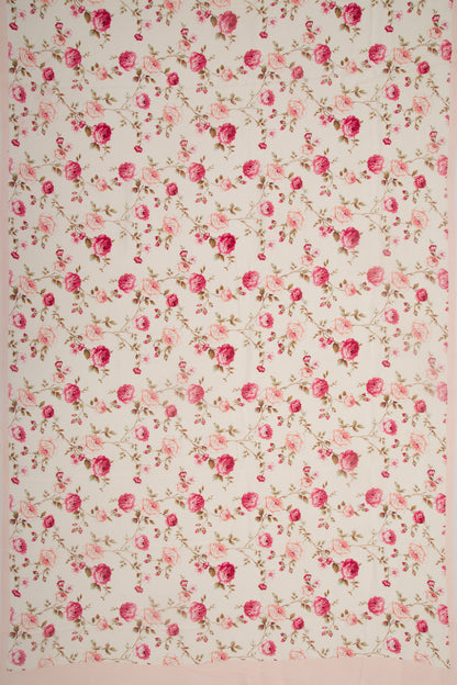 Georgette Floral Printed Cream Saree