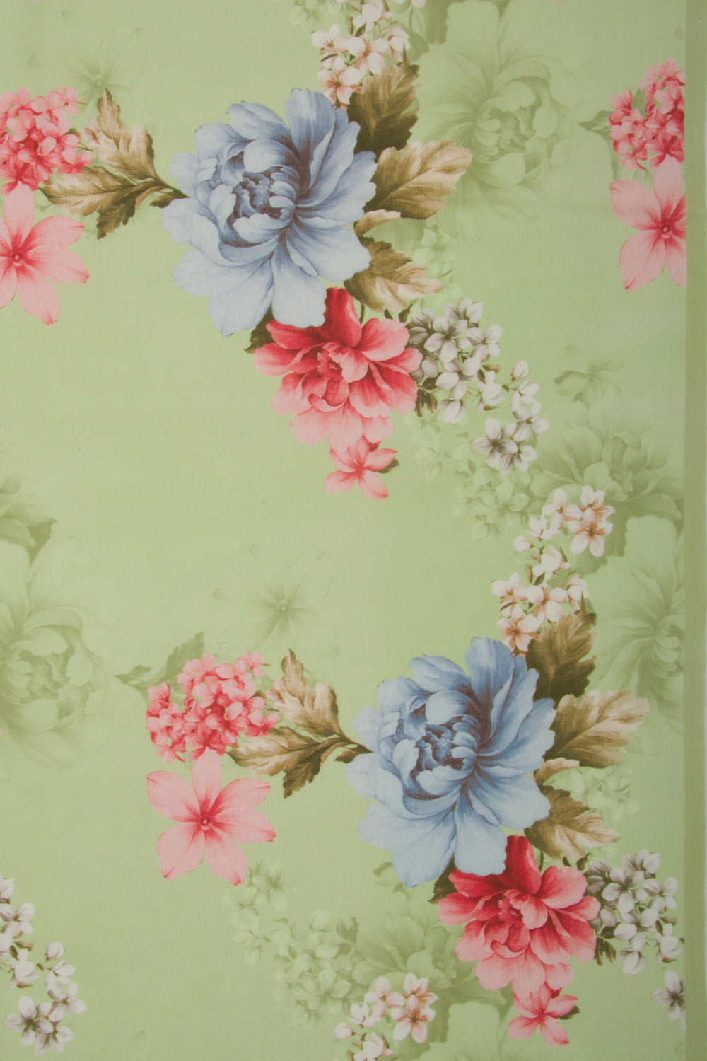 Georgette Floral Printed Pastel Green Saree