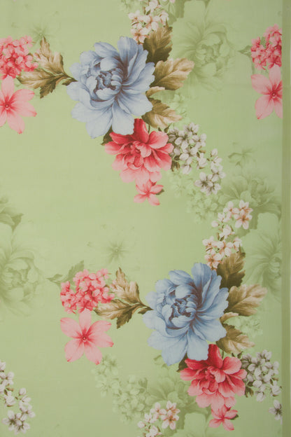 Georgette Floral Printed Pastel Green Saree