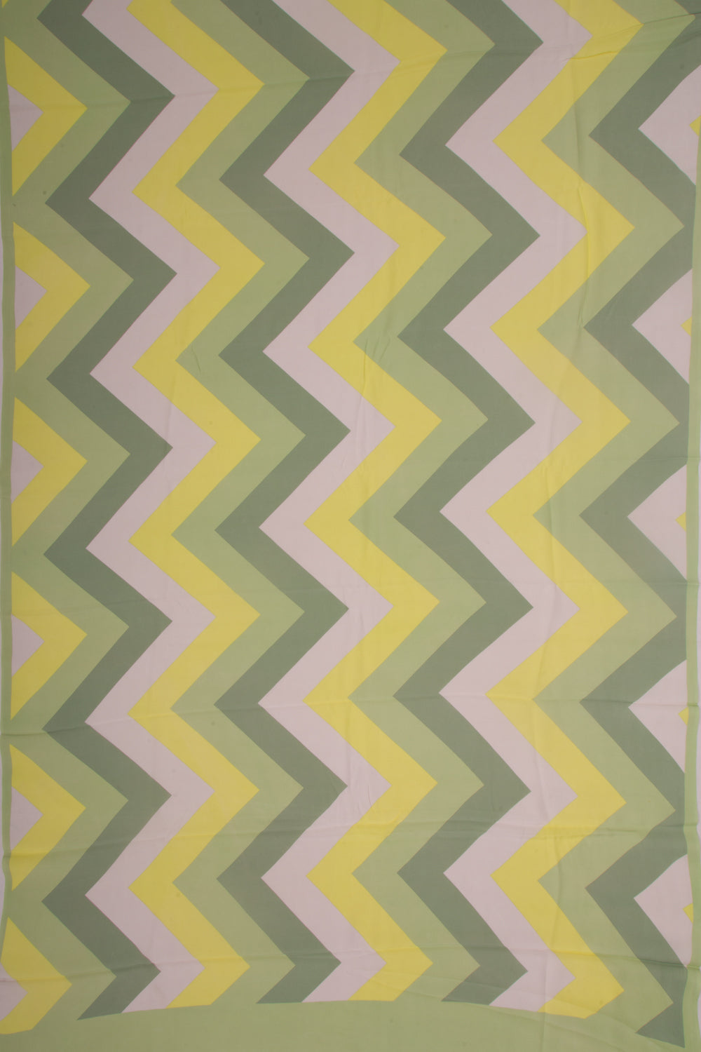 Georgette Chevron Printed Green Saree