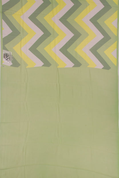 Georgette Chevron Printed Green Saree