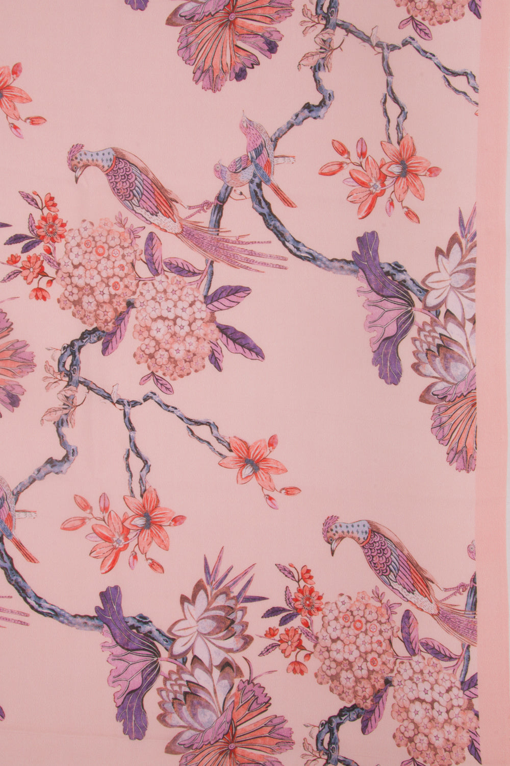 Georgette Floral Printed Pink Saree