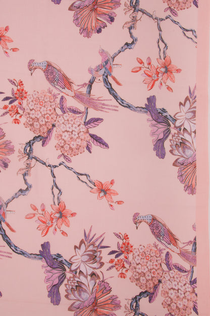 Georgette Floral Printed Pink Saree