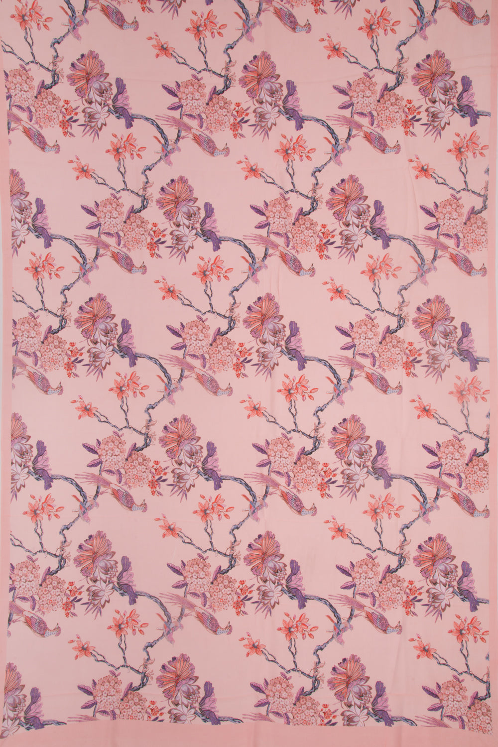 Georgette Floral Printed Pink Saree