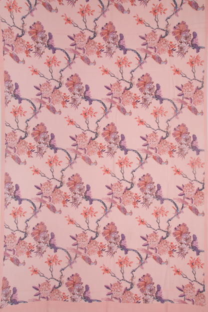 Georgette Floral Printed Pink Saree
