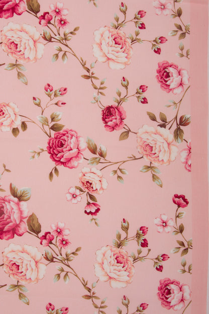 Georgette Floral Printed Pink Saree