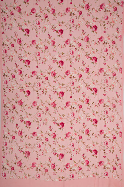 Georgette Floral Printed Pink Saree