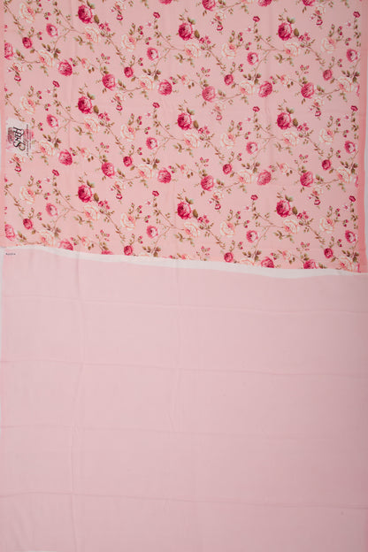 Georgette Floral Printed Pink Saree