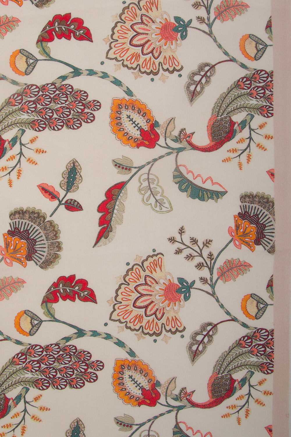 Georgette Floral Printed Cream Saree