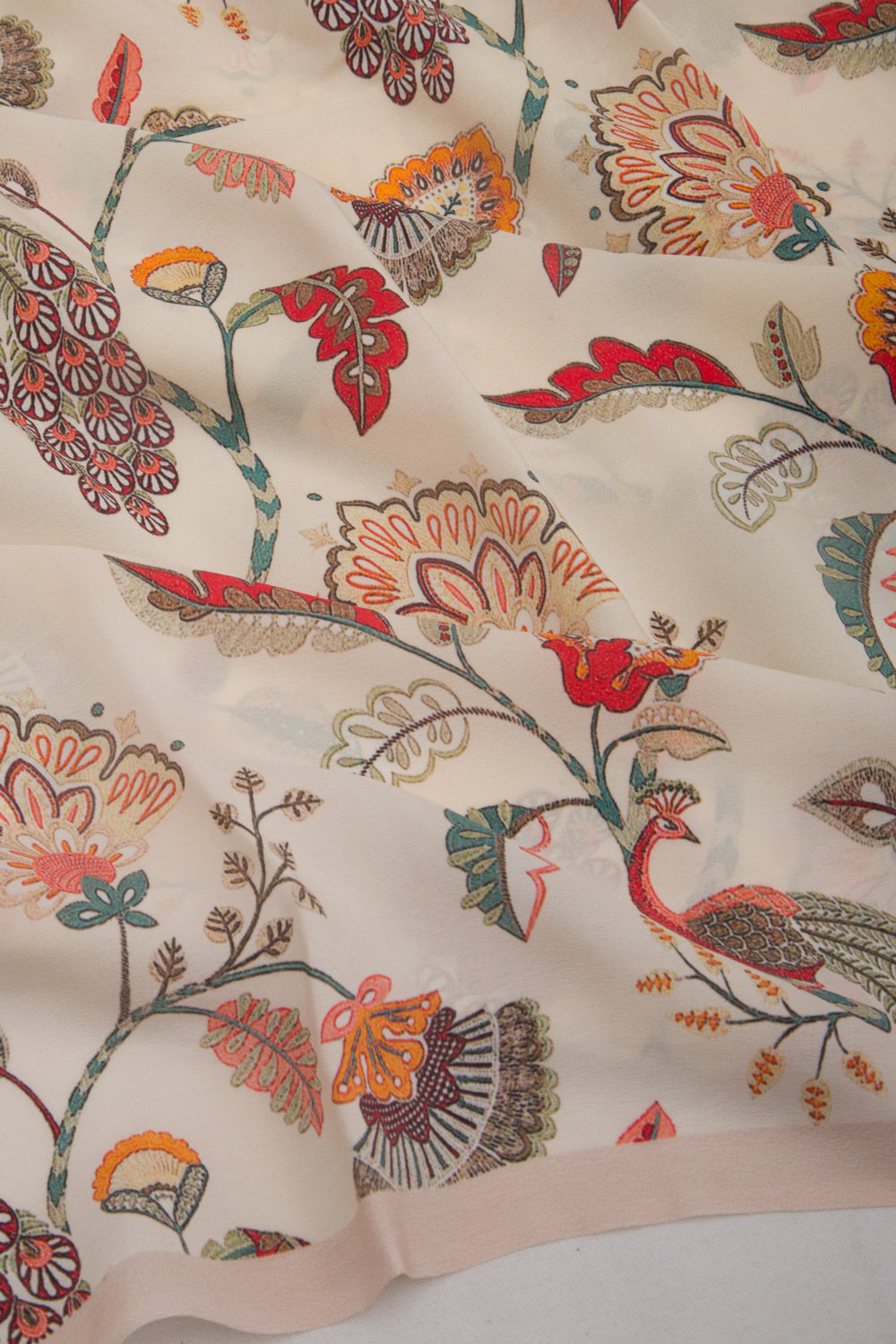 Georgette Floral Printed Cream Saree