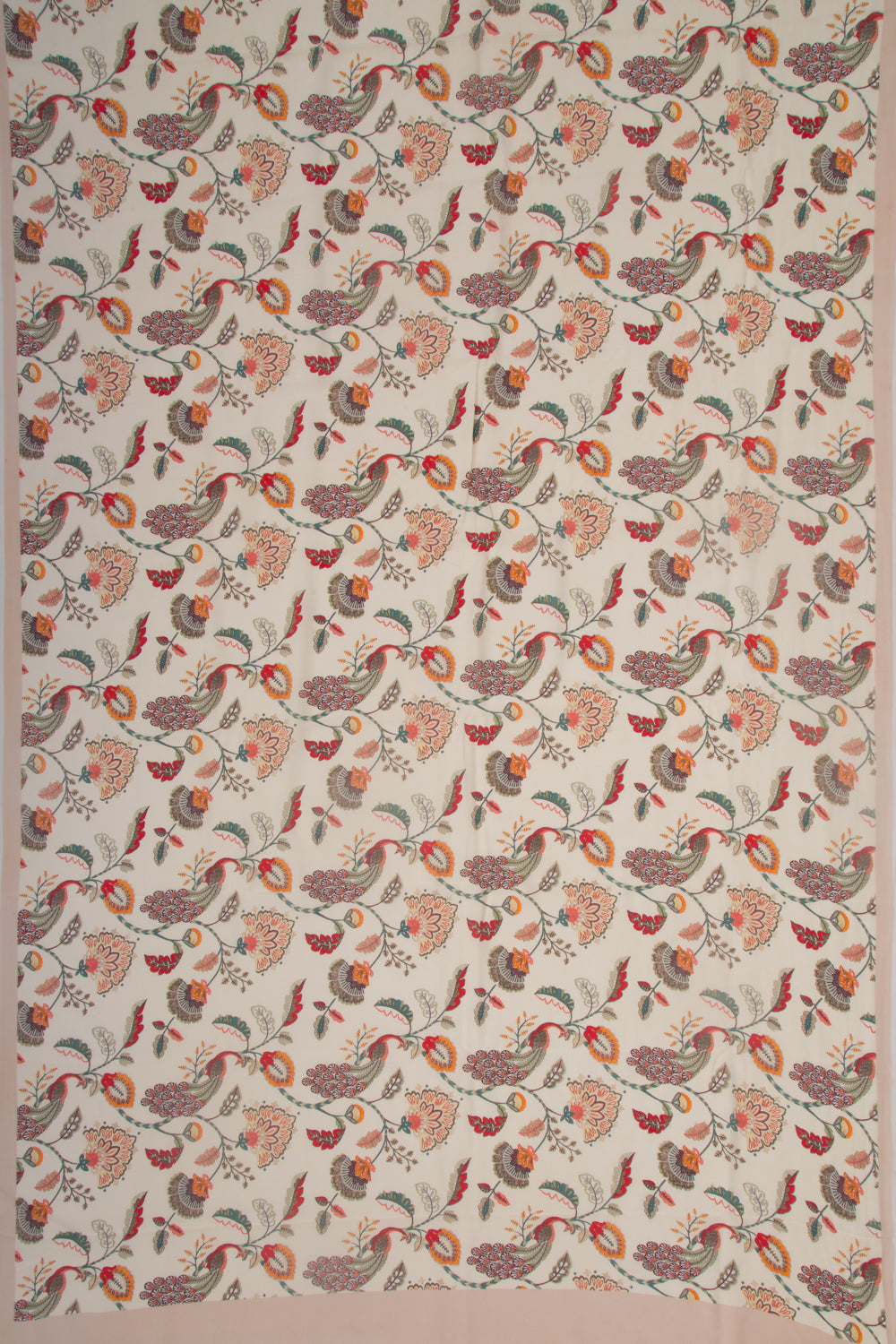 Georgette Floral Printed Cream Saree