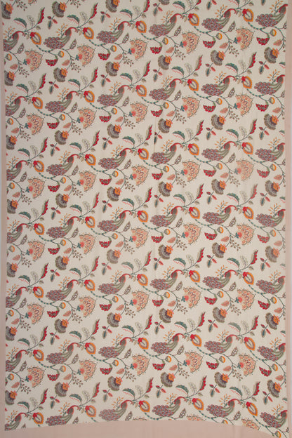 Georgette Floral Printed Cream Saree