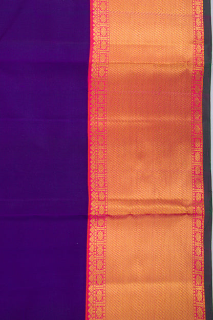 Kanchipuram Silk Plain Dark Blue Saree