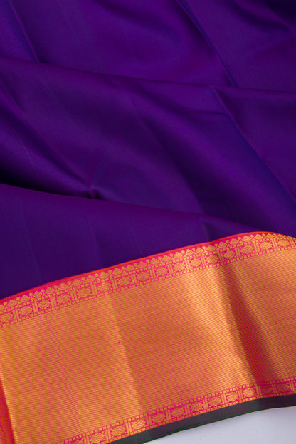Kanchipuram Silk Plain Dark Blue Saree